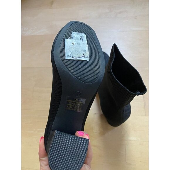 MIA "Erika" BNWT block heel knit sock ankle Boot Womens Size 10 black NEW - Picture 6 of 10